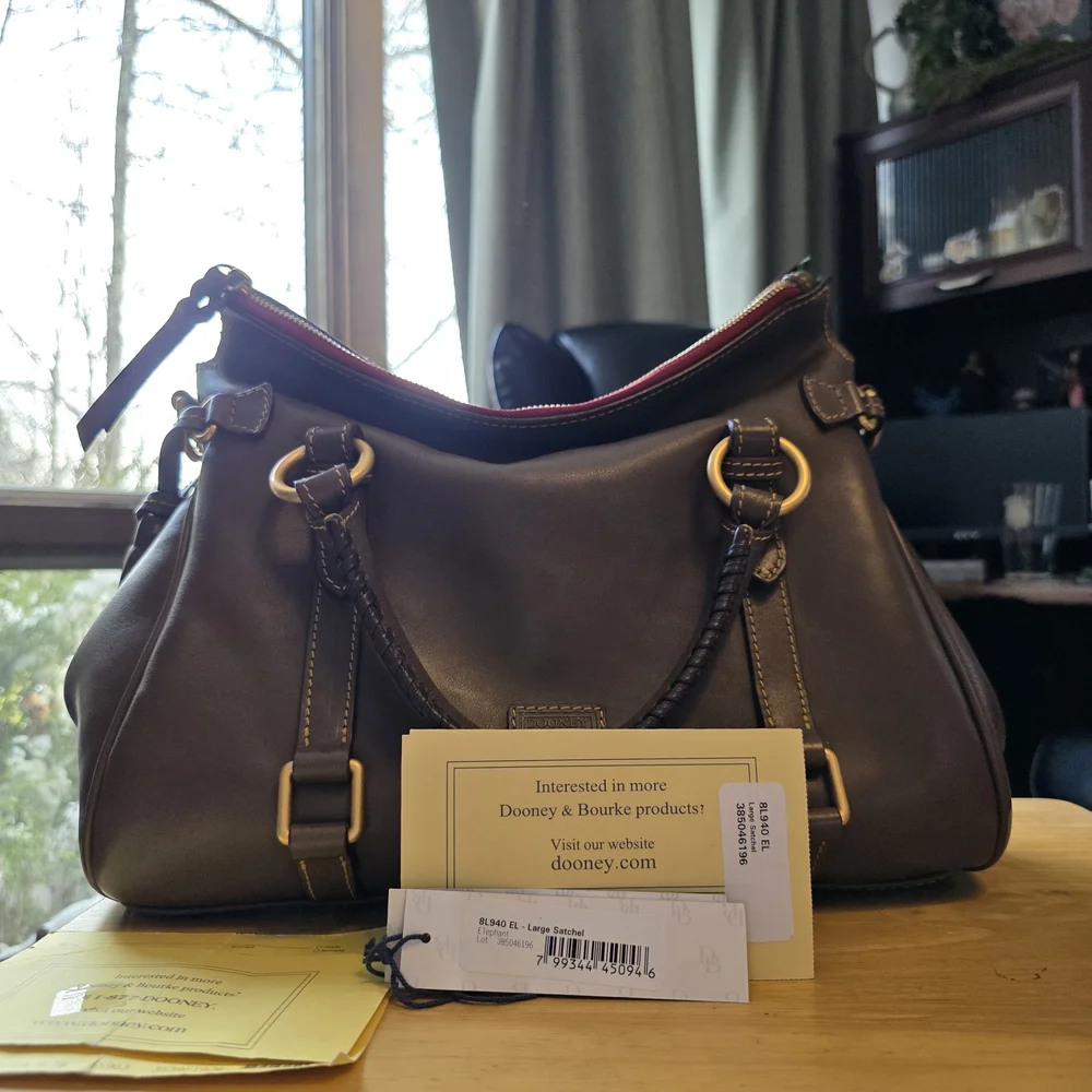 Dooney and Bourke Large Florentine Satchel - Elephant - Picture 2 of 12